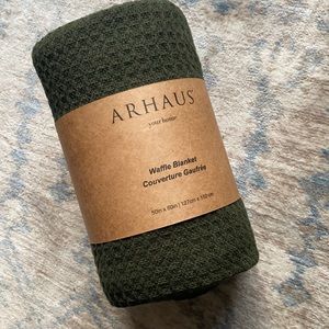 Green Waffle Knit Blanket